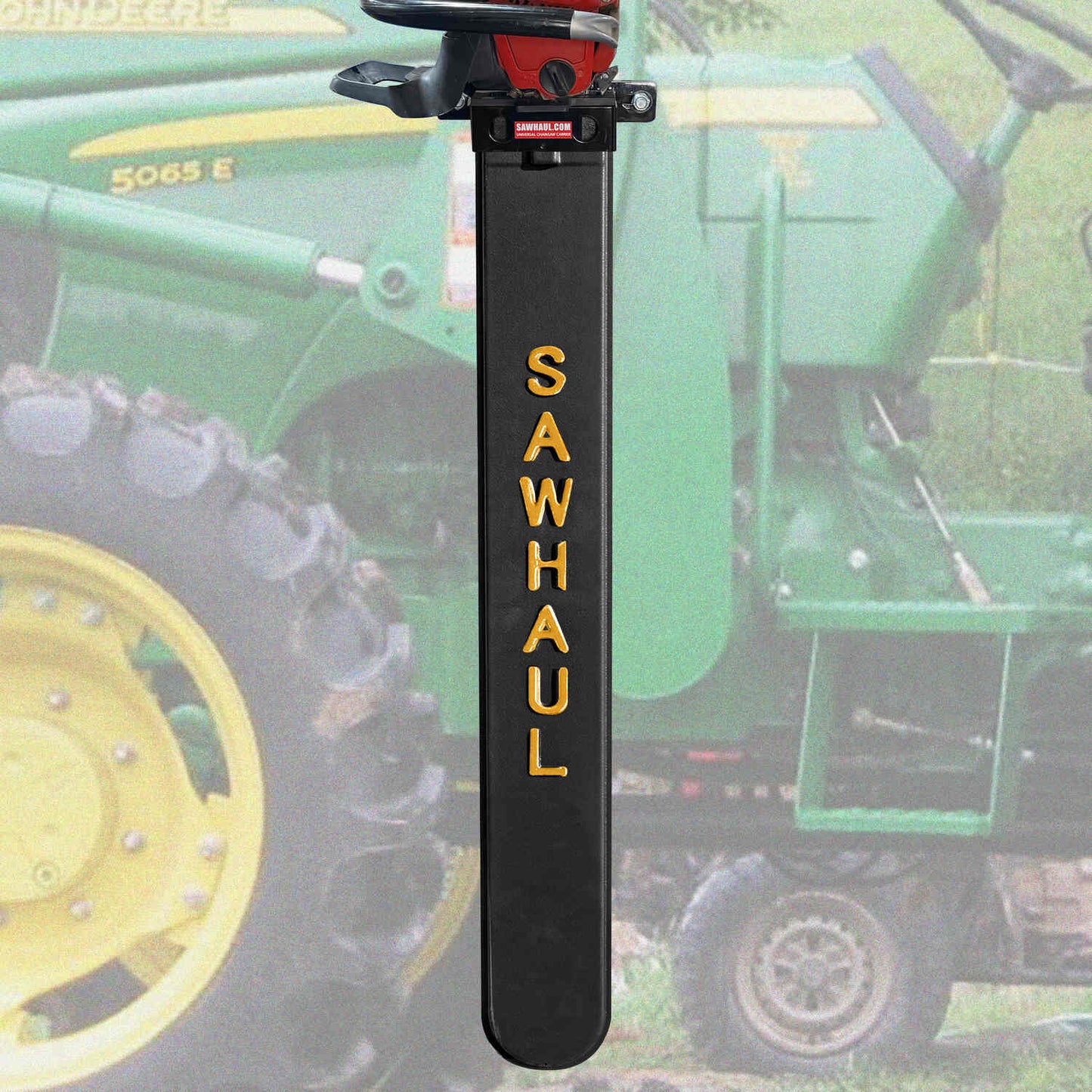 SawHaul Universal Chainsaw Carrier FIXED MOUNT for TRACTOR LOADER ARMS