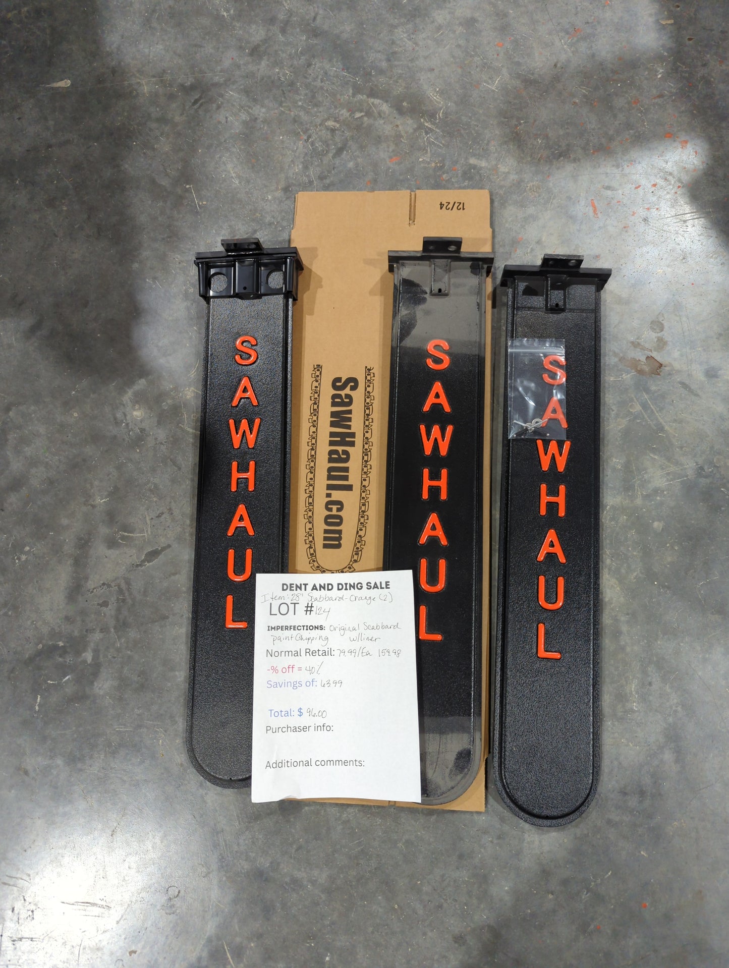 DEAL of the Day!! Lot # 124 (3 pack)-28" Orange Original Scabbards with Liner included