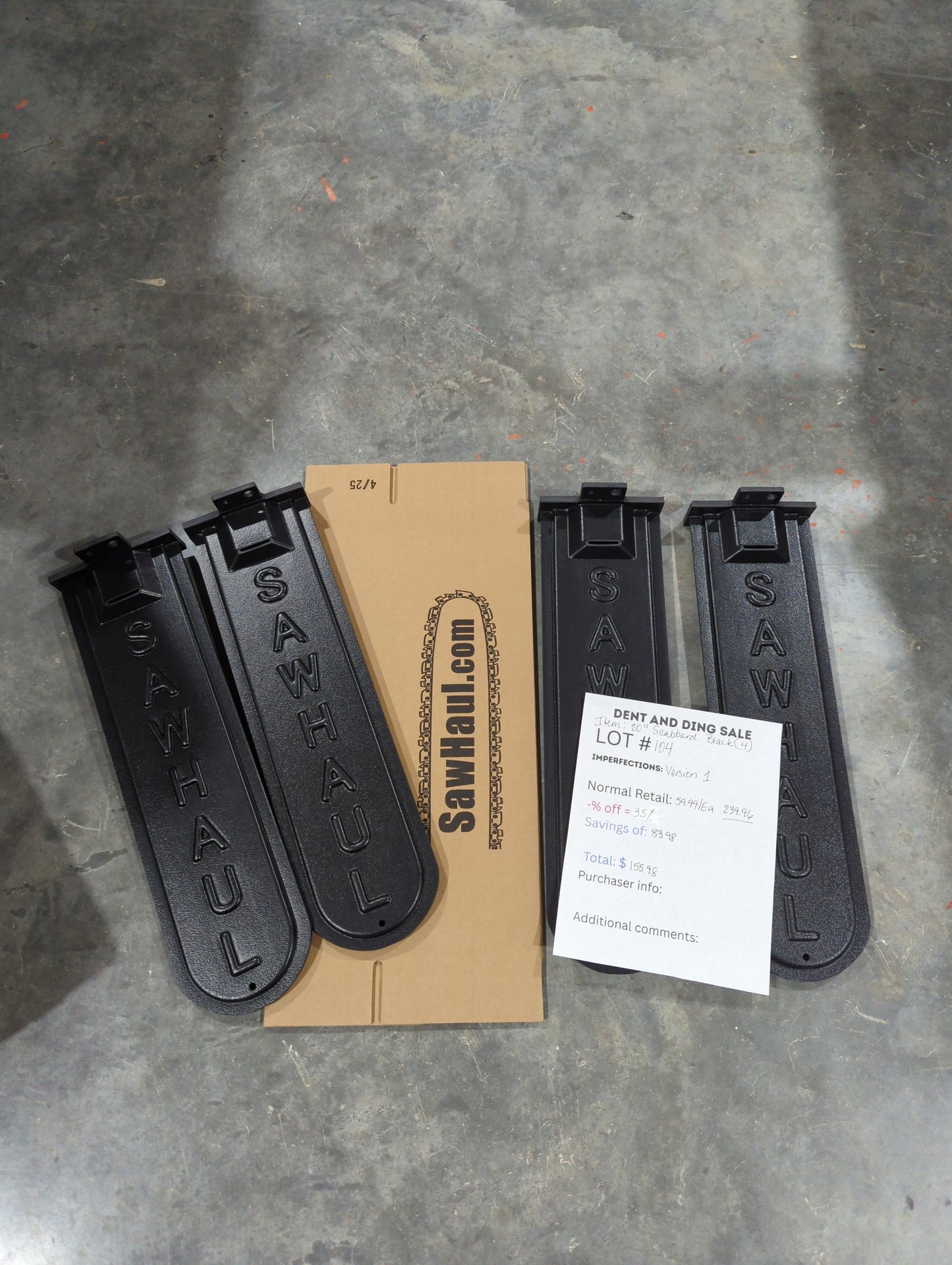 DEAL of the Day!! Lot # 104-105 (4 pack)-20" Black Version 1 Scabbards