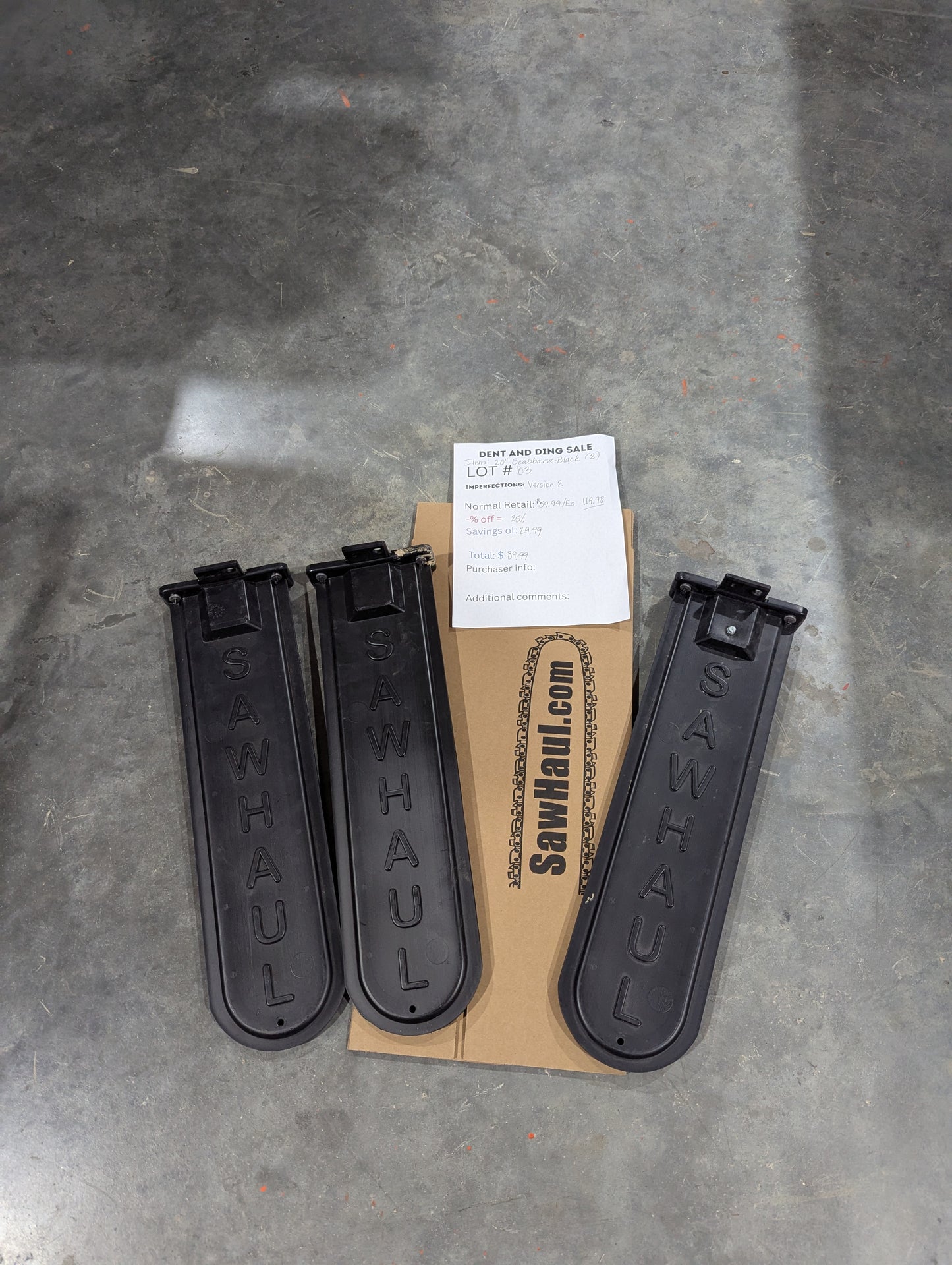 DEAL OF the DAY!! Lot # 103 (3 PACK) Black 20" Version 2 Pro Grade Scabbards