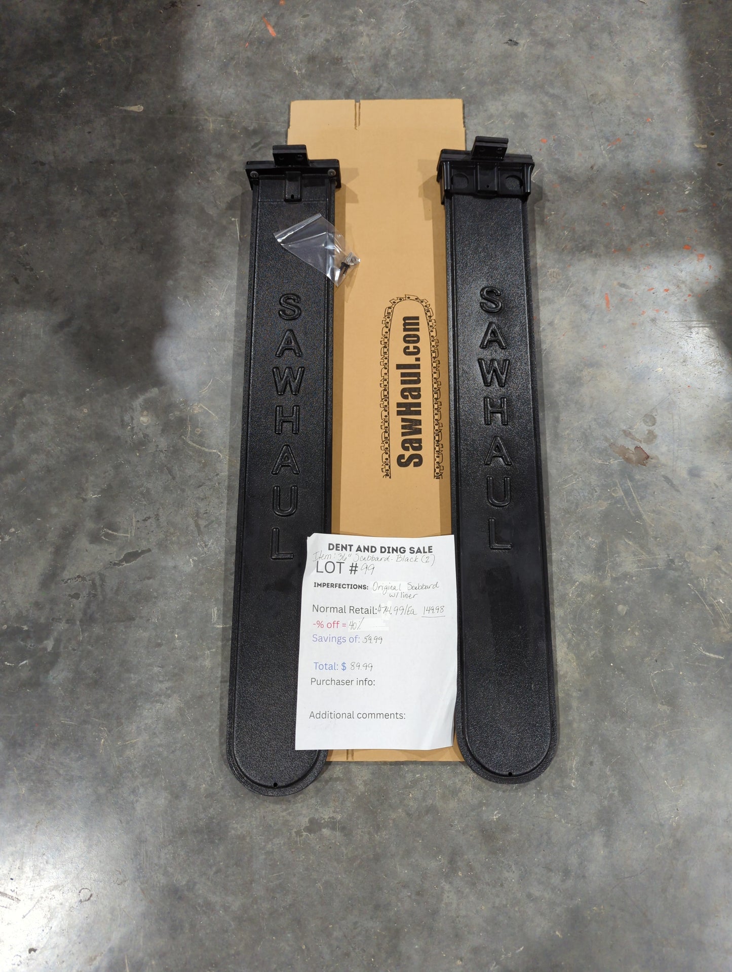 DEAL of the Day!! Lot # 99 (2 pack)-36" Black Original Scabbards with Liner included