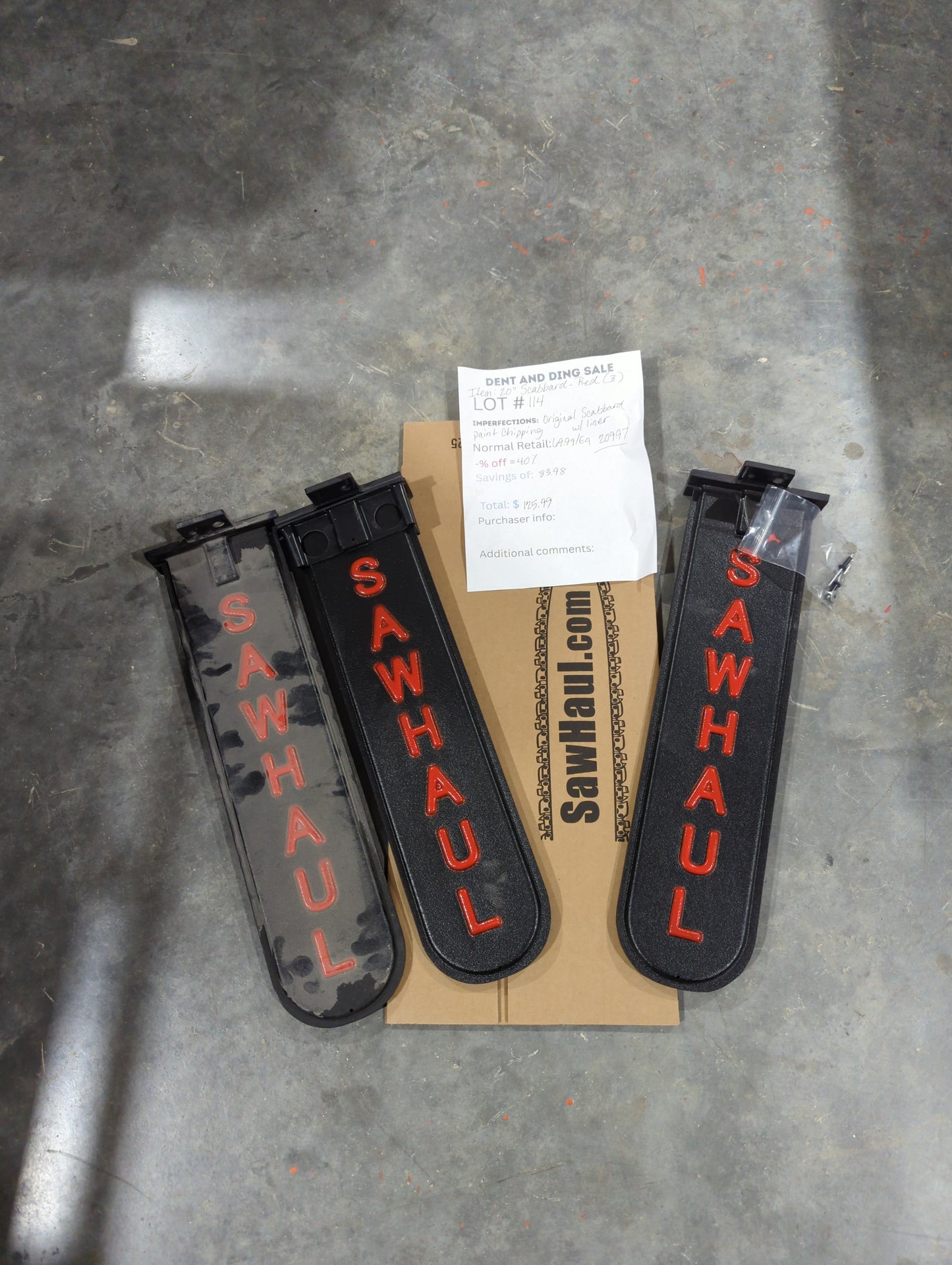 DEAL OF THE DAY!! LOT# 114 (3 Pack) 20" Red Original Scabbard with Liner