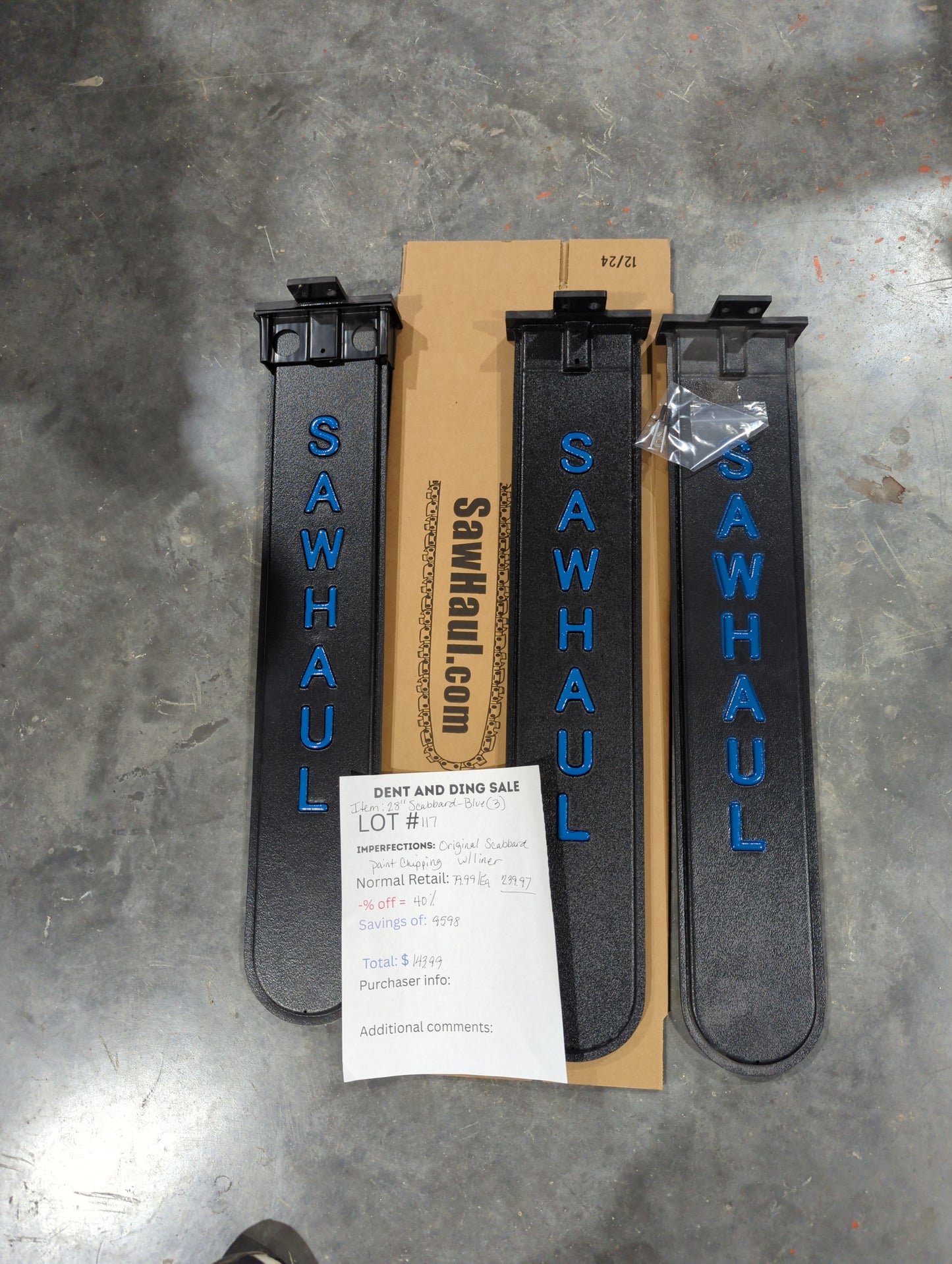 DEAL of the Day!! Lot # 117 (3 pack)-28" Blue Original Scabbards with Liner included