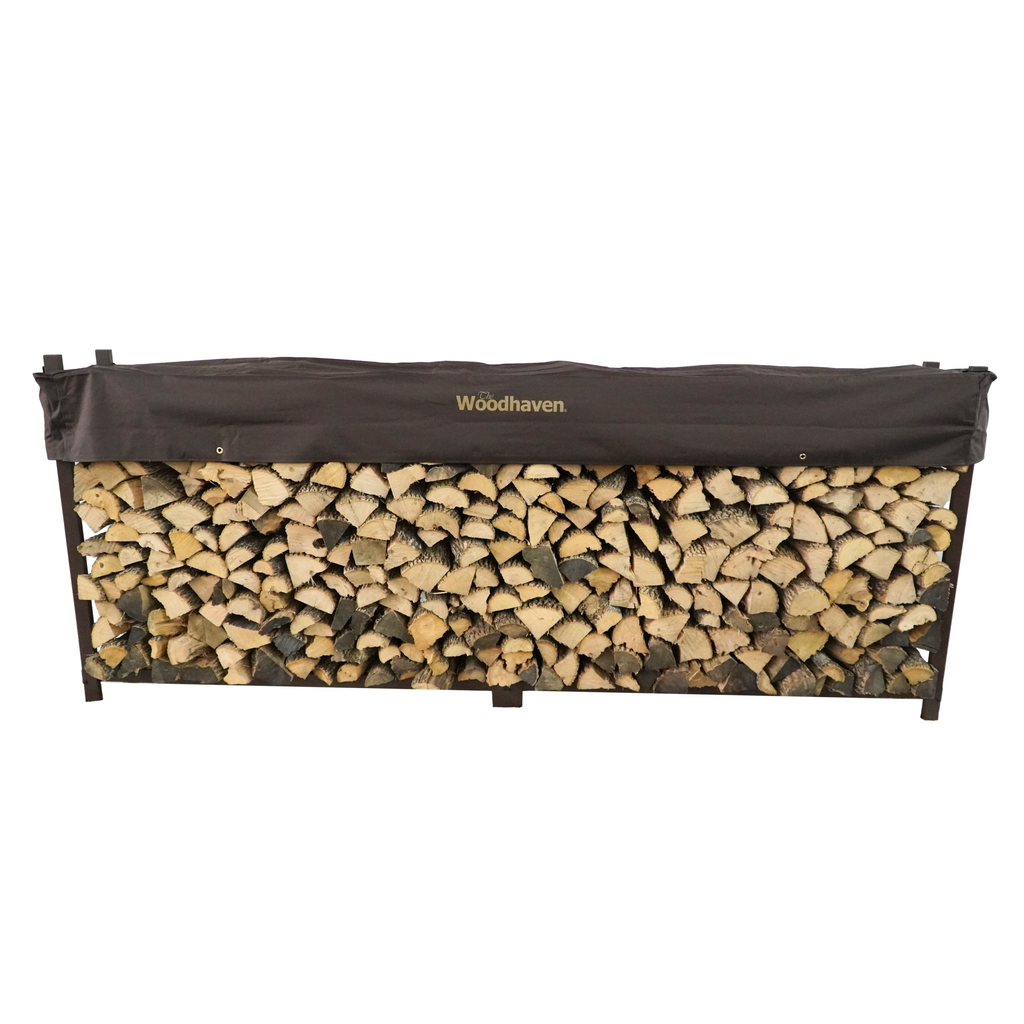 10 ft Steel Firewood Rack Holds 1/2 Cord Plus Woodhaven