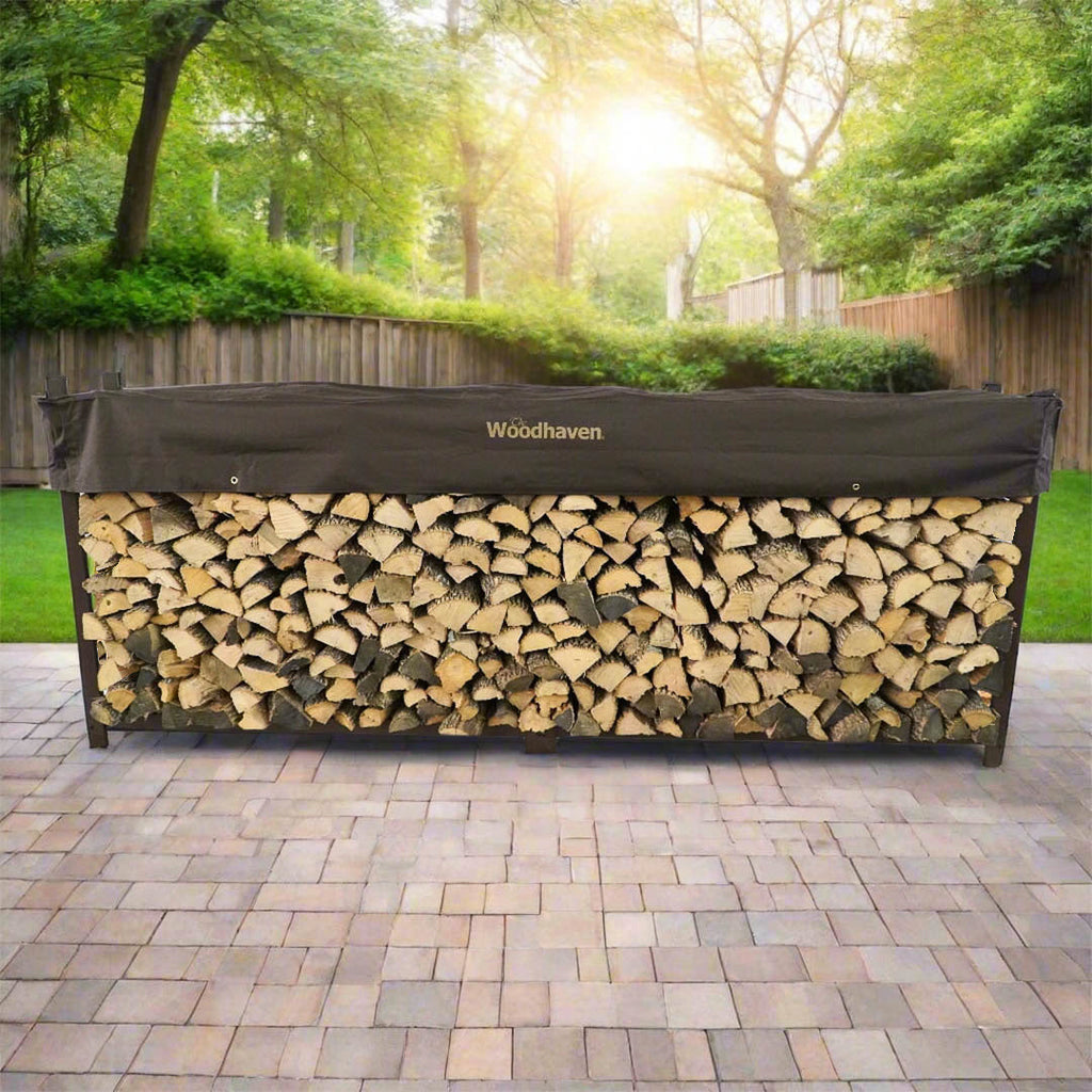 10 ft Steel Firewood Rack Holds 1/2 Cord Plus Woodhaven