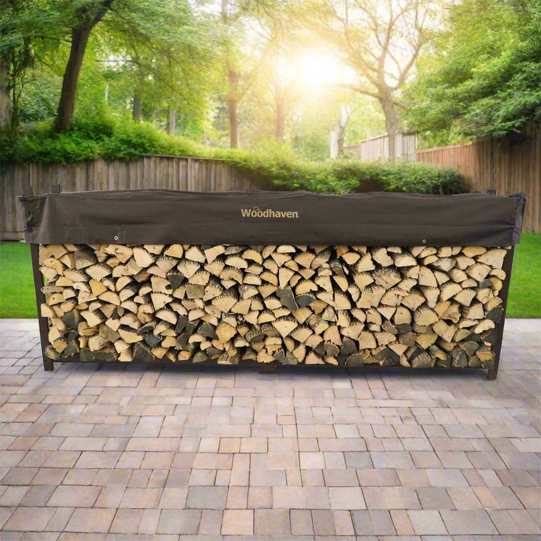 10 ft Steel Firewood Rack Holds 1/2 Cord Plus Woodhaven