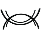 3 ft Crescent Steel Firewood Rack Black Indoor or Outdoor