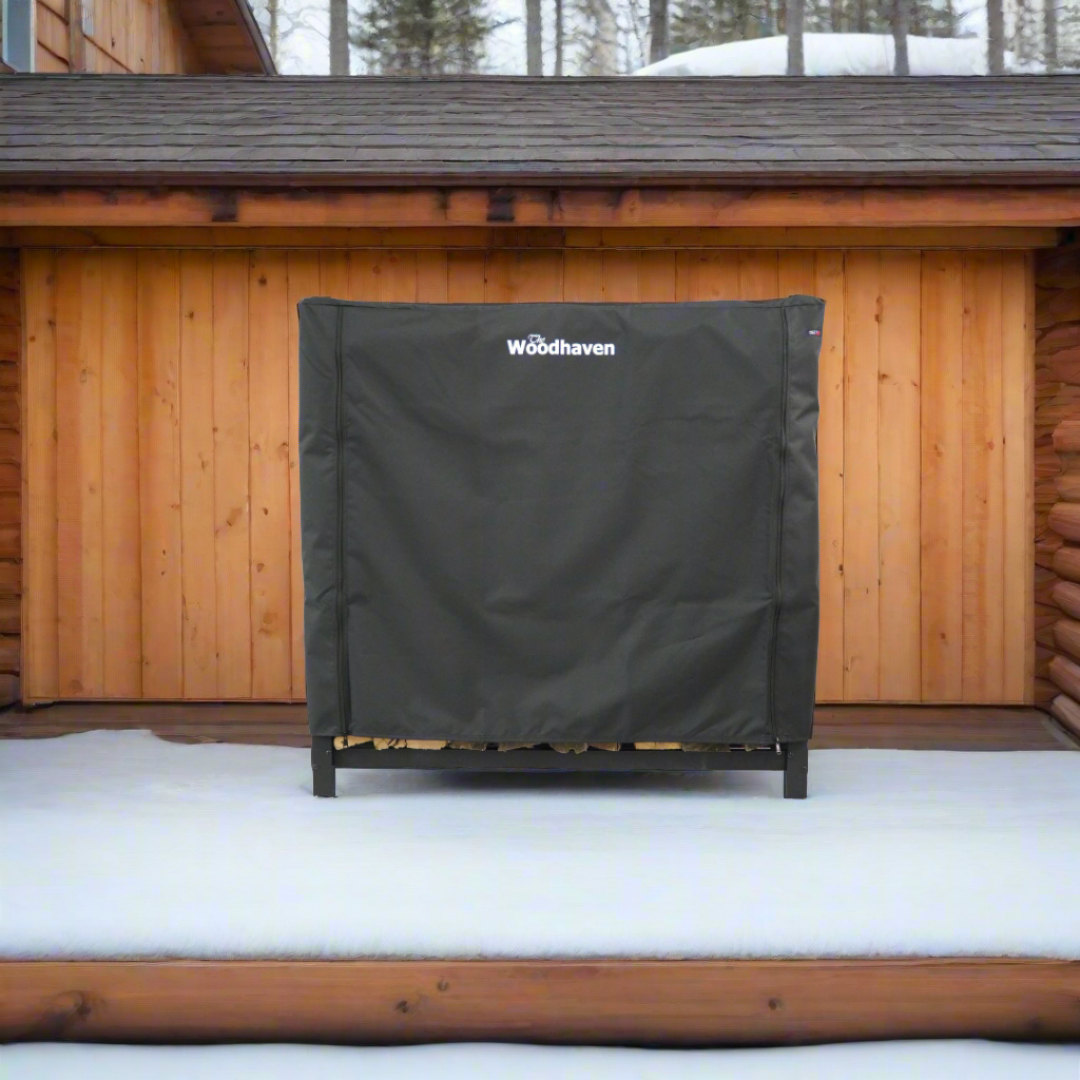 Full Firewood Rack Cover with Zipper   USA Made  Woodhaven