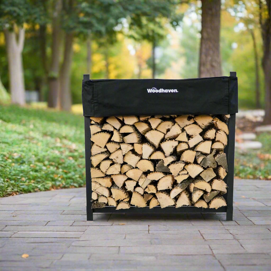 4 ft Steel Firewood Rack Holds 1/4 Cord Woodhaven