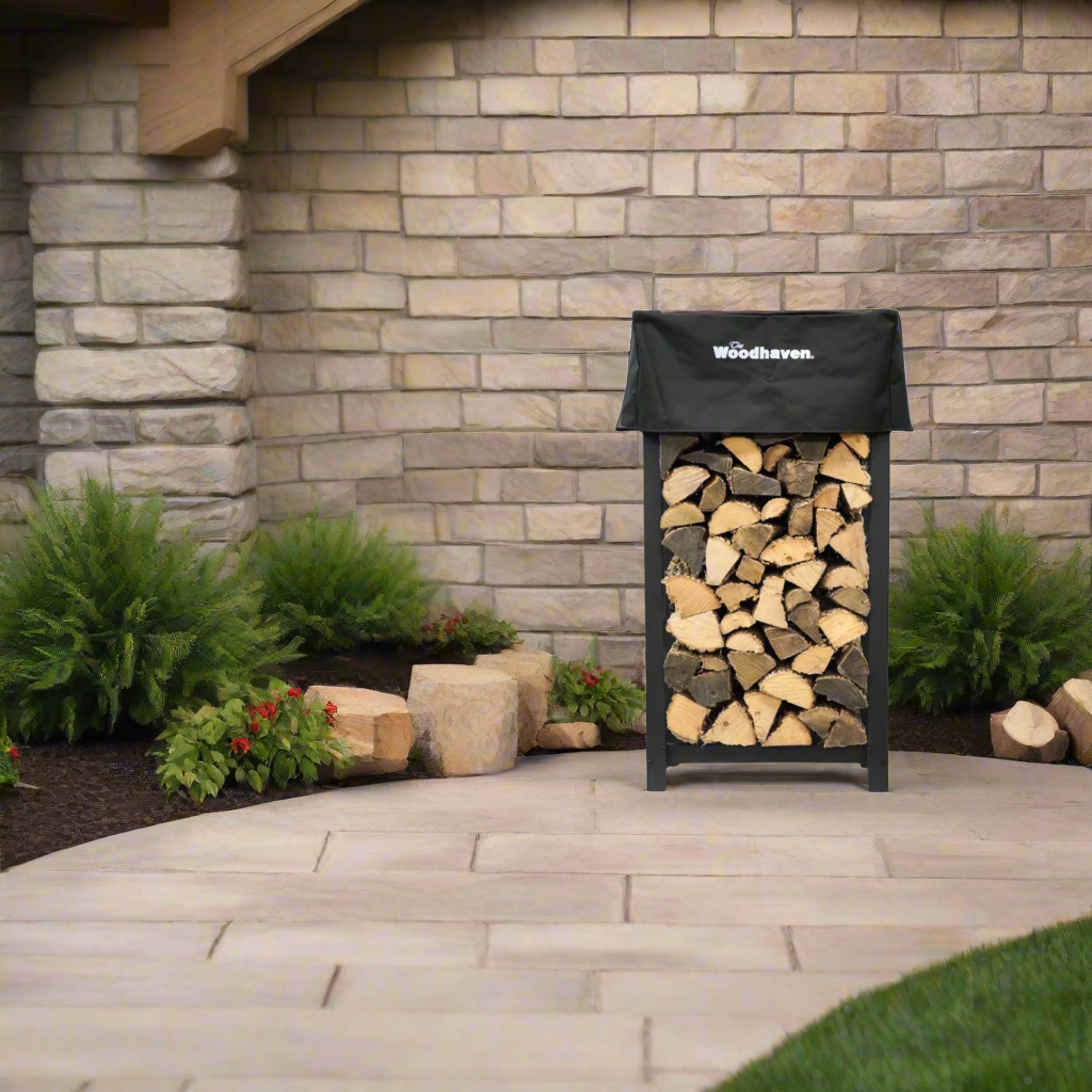 4 ft Tall x 2 ft Wide Steel Firewood Rack Woodhaven