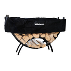 5 ft Crescent Steel Firewood Rack with Seasoning Cover Woodhaven