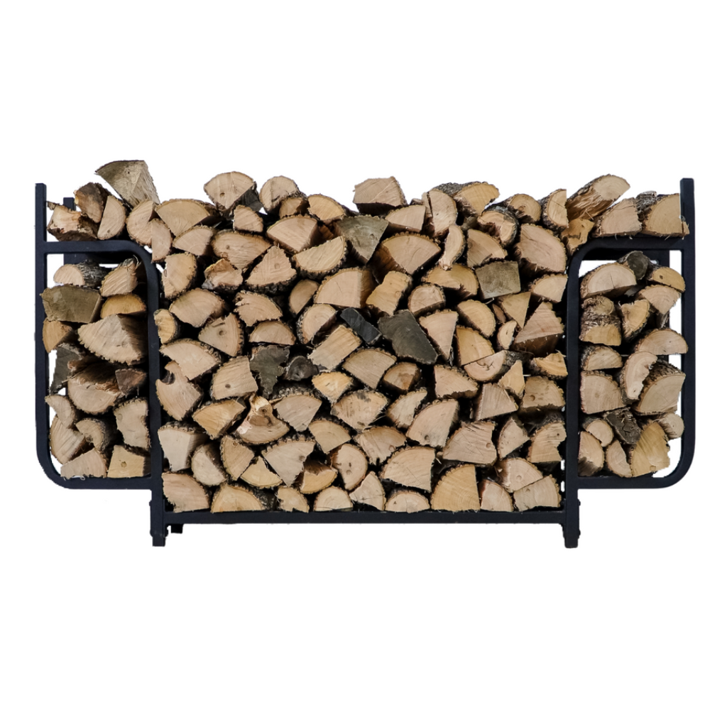 6 ft Courtyard Steel Firewood Rack with Cover