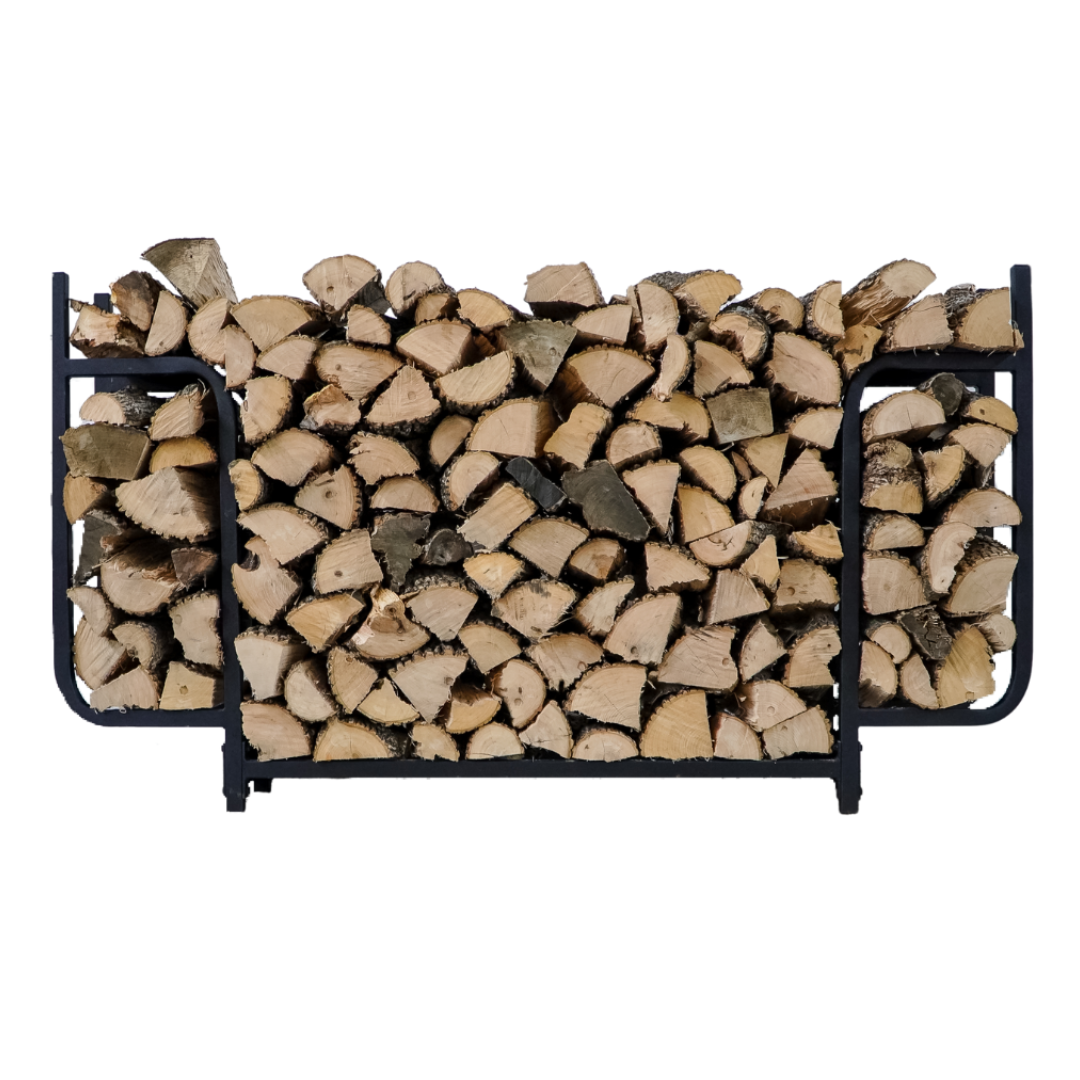 6 ft Courtyard Steel Firewood Rack with Cover