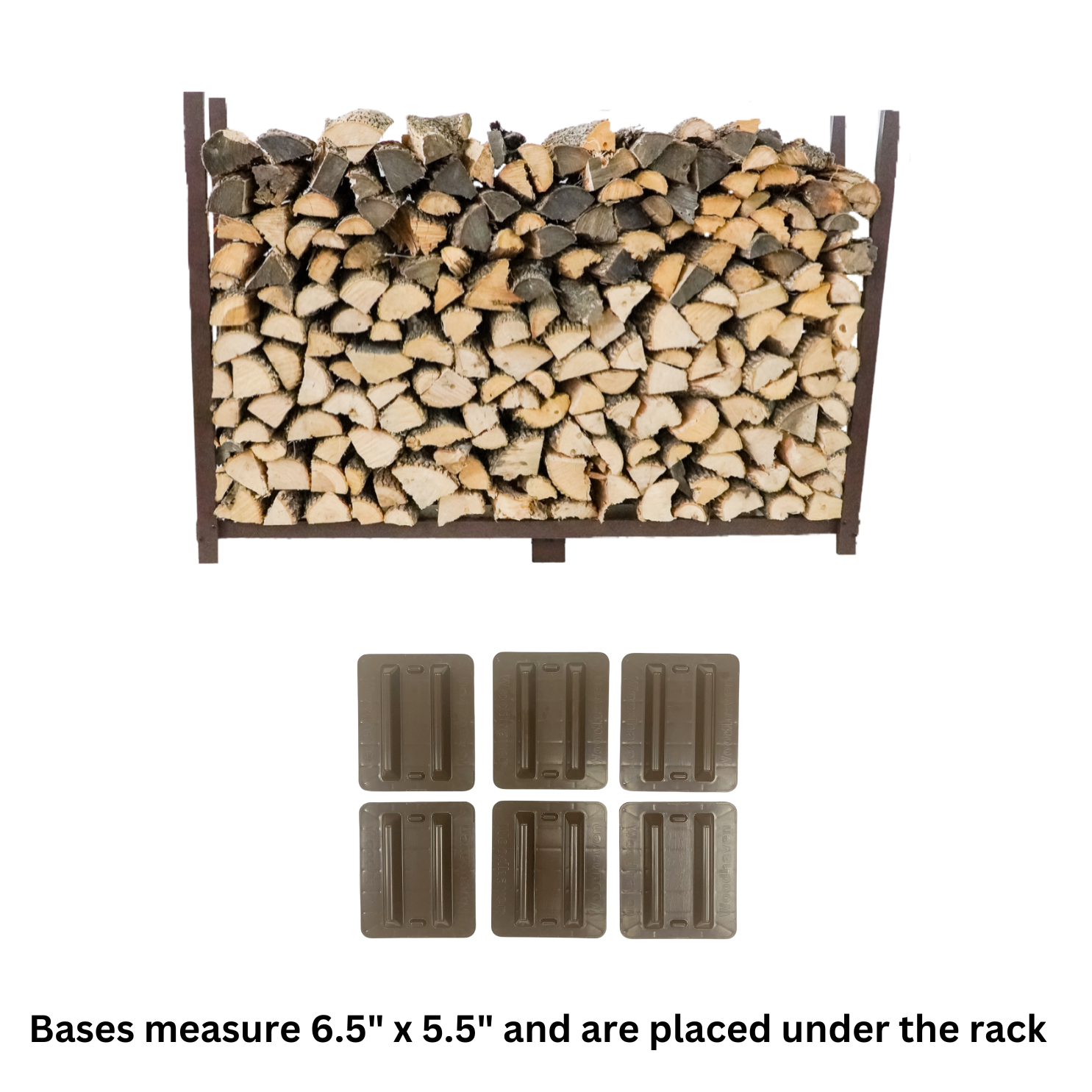 6 ft Steel Firewood Rack Holds 1/3 Cord Plus Woodhaven