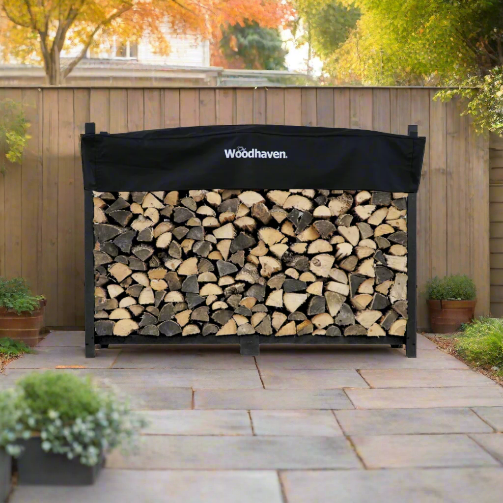 6 ft Steel Firewood Rack Holds 1/3 Cord Plus Woodhaven