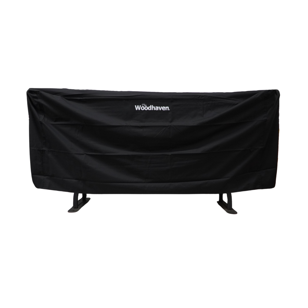 8 ft Large Crescent Steel Firewood Rack with Seasoning Cover Woodhaven