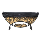 8 ft Large Crescent Steel Firewood Rack with Seasoning Cover Woodhaven