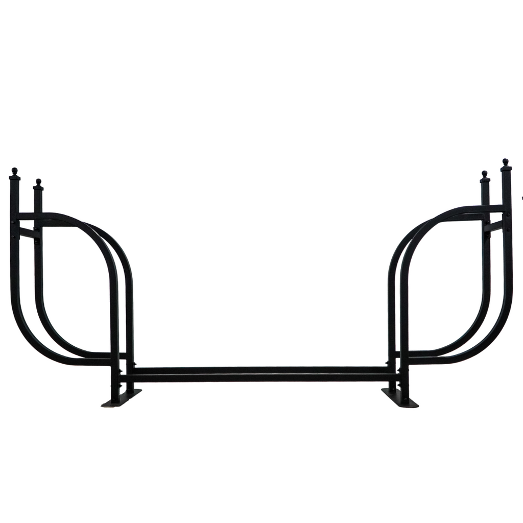 9 ft Courtyard Steel Firewood Rack with Seasoning Cover Woodhaven