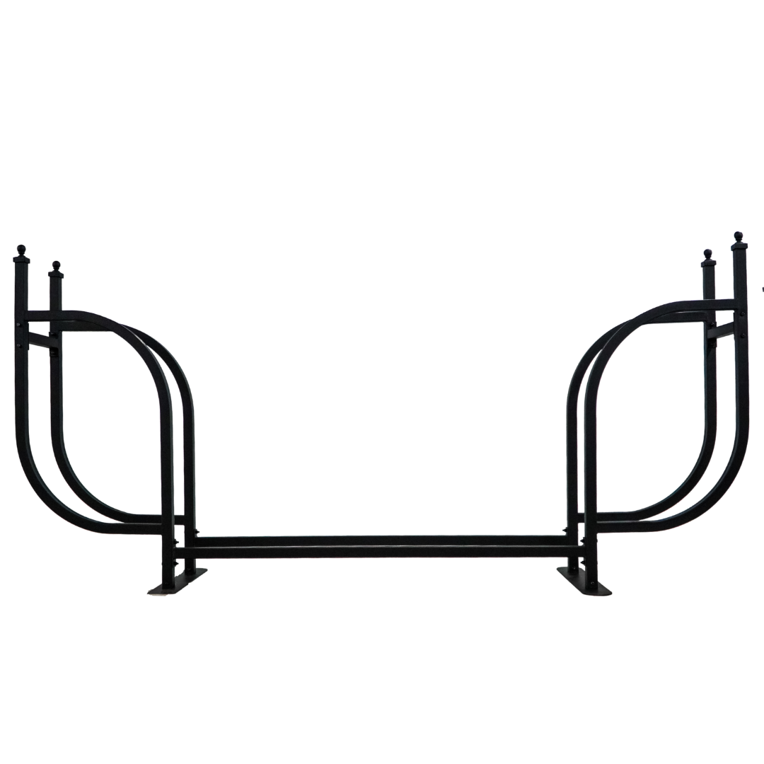 9 ft Courtyard Steel Firewood Rack with Seasoning Cover Woodhaven