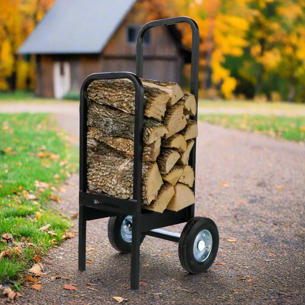 Firewood Cart   300 lb Capacity  USA Made Steel  Woodhaven