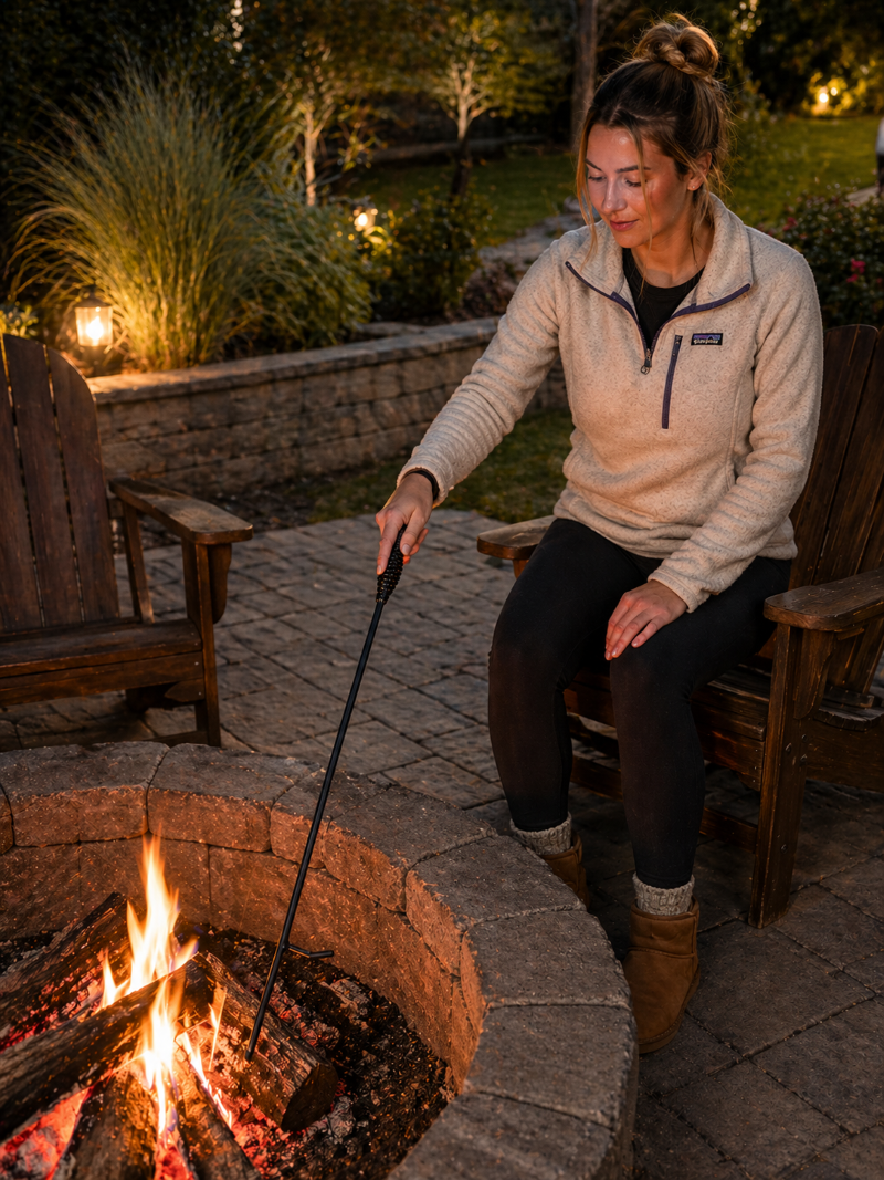 36" Heavy Duty Steel Fire Poker   Woodhaven