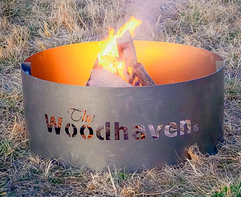 Portable Steel Fire Pit with Cooking Grate    USA Made  Woodhaven