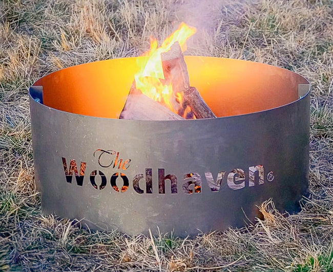 Portable Steel Fire Pit with Cooking Grate    USA Made  Woodhaven Hover Image