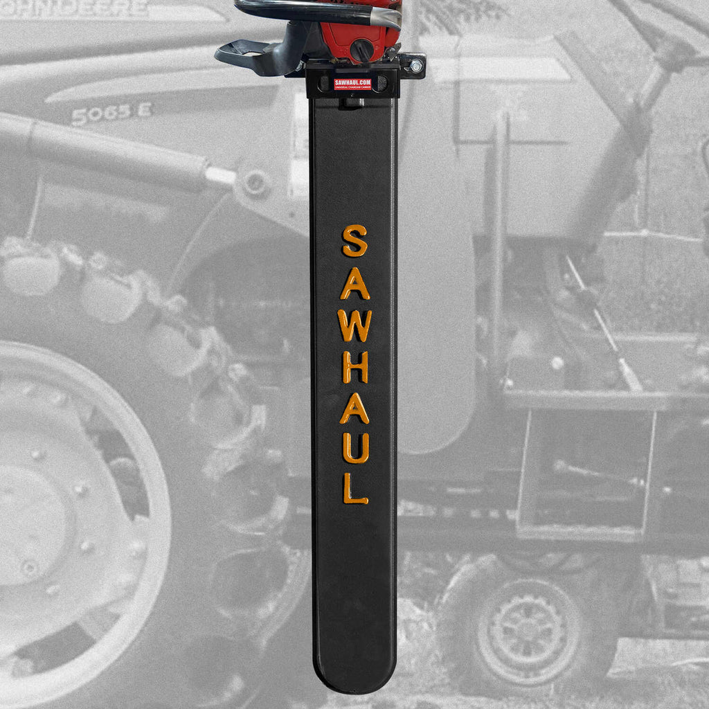 SawHaul Universal Chainsaw Carrier FIXED MOUNT for TRACTOR LOADER ARMS