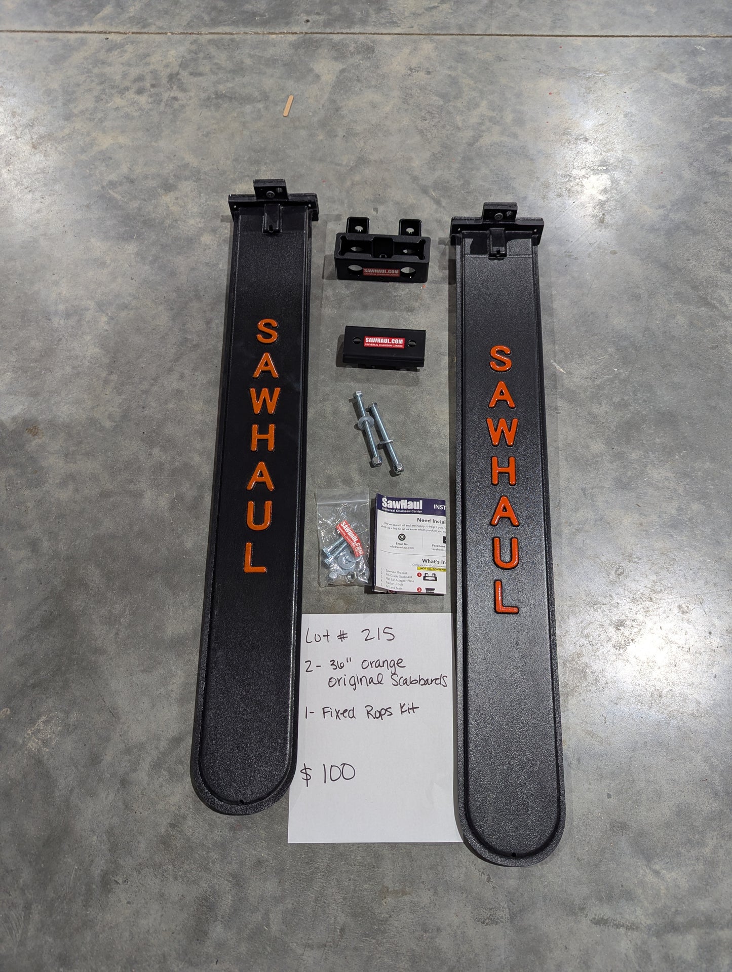 2- 36" ORANGE SCABBARDS AND A FIXED ROPS KIT