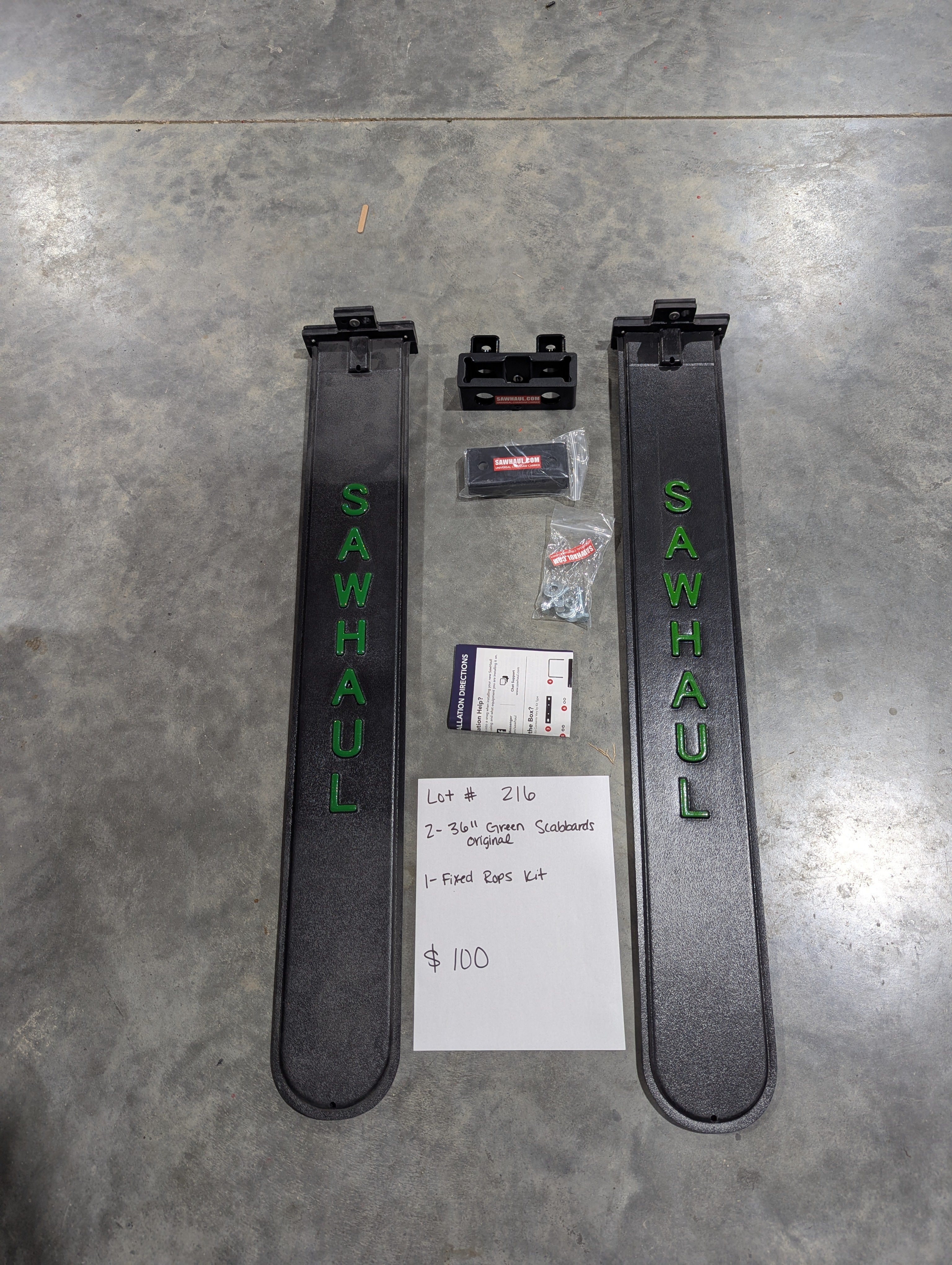 2 36" GREEN SCABBARDS AND FIXED ROPS KIT