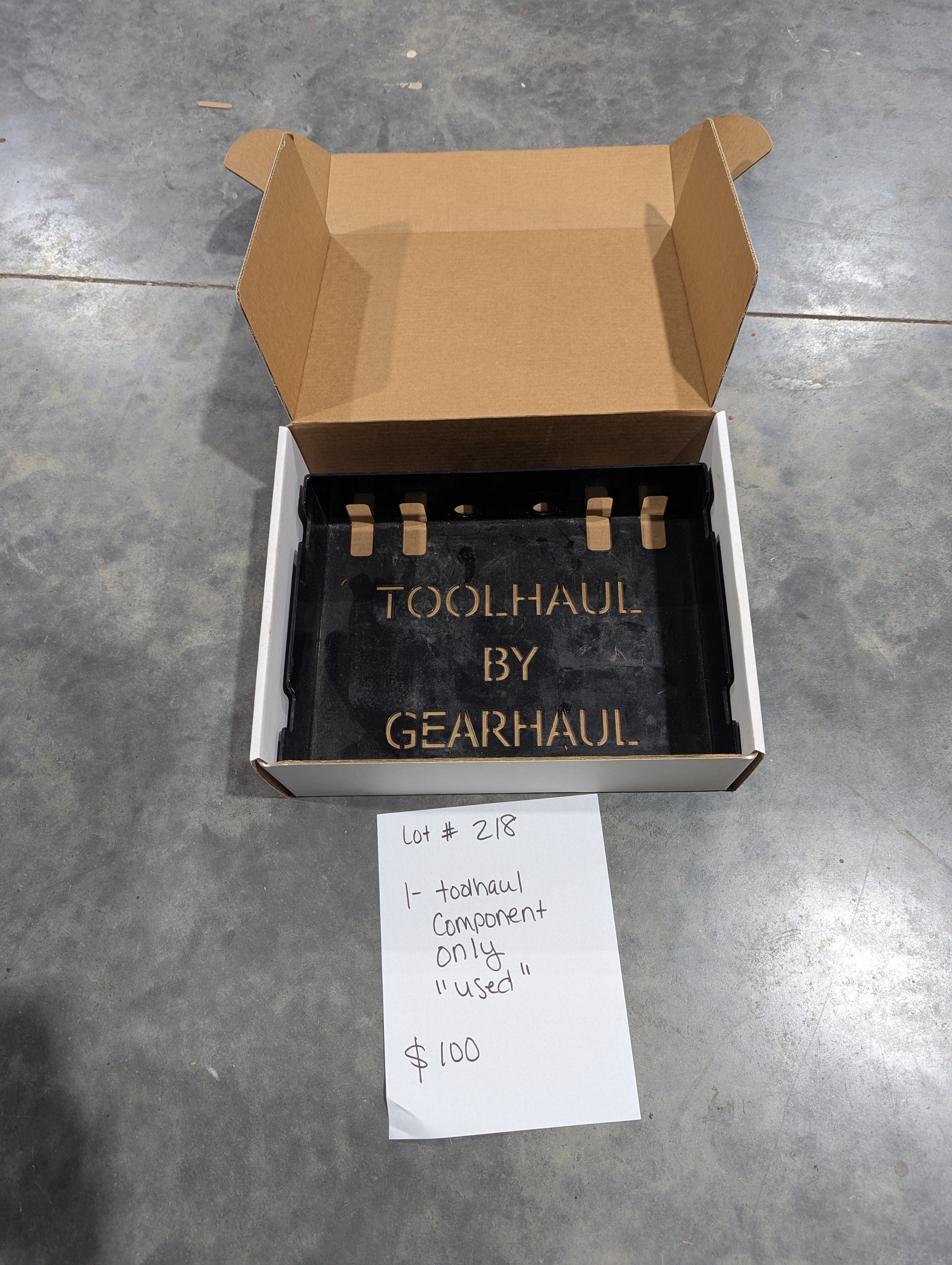 Open cardboard box with 'Toolhaul by GearhauL