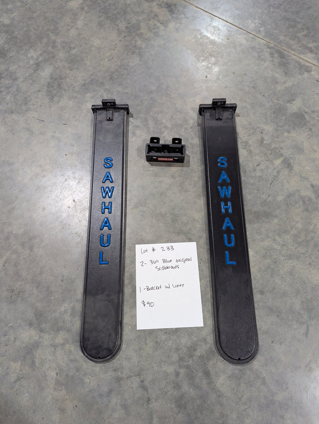 2 BLUE 36" SCABBARDS AND BASE BRACKET WITH LINER LOT Hover Image