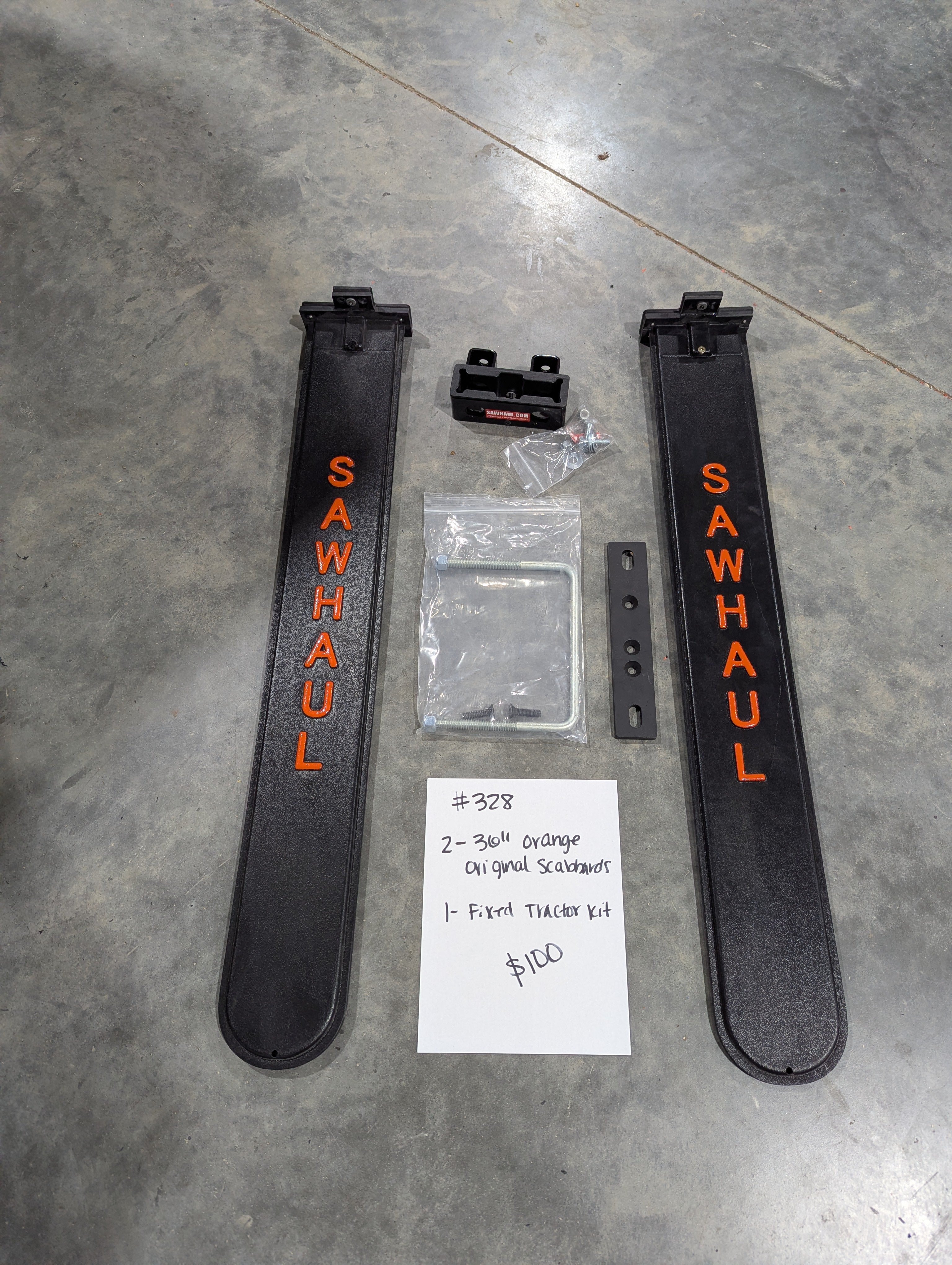 2 36" Orange scabbard fixed kit lot