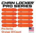 Orange 'Chain Locker Pro Series' containers with a U.S. flag and text indicating 'Made in USA'.