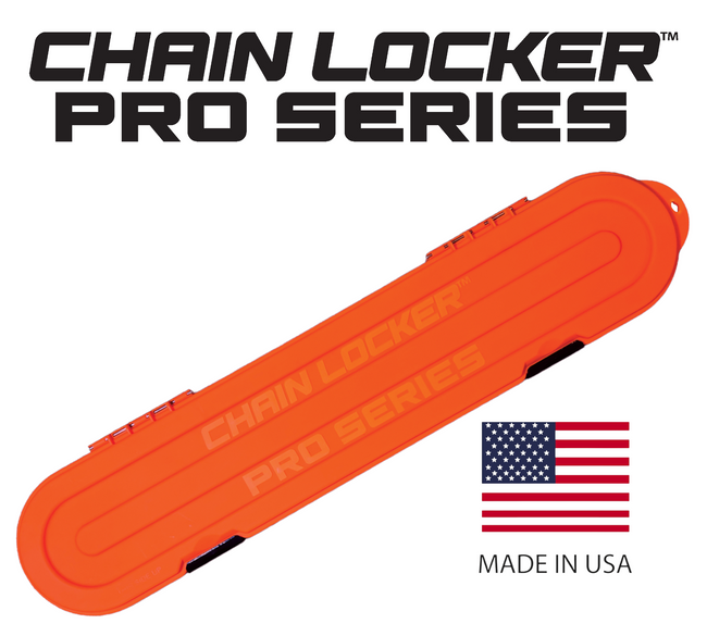 Orange chain locker with 'Chain Locker Pro Series' branding and an American flag, indicatingMade in USA. Hover Image