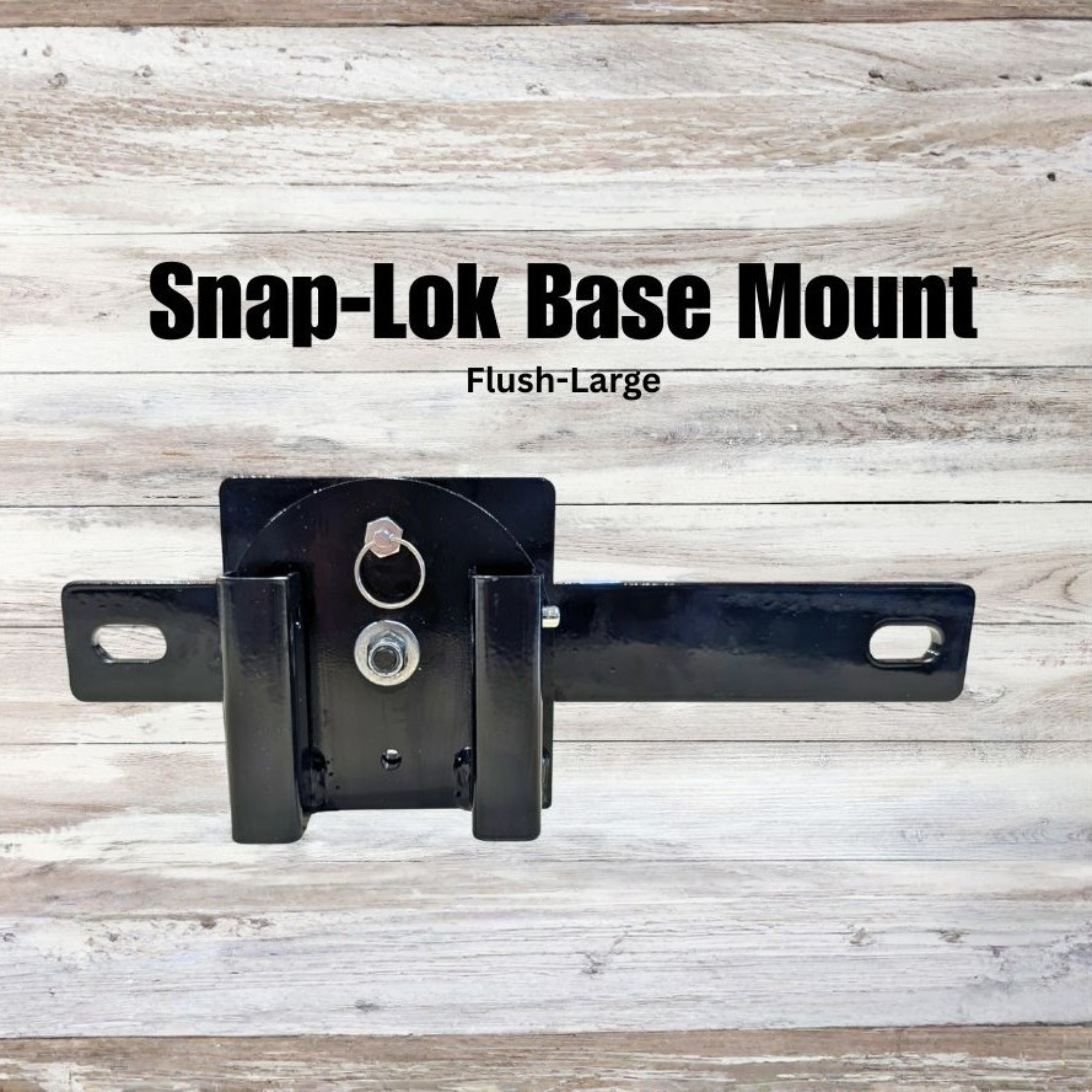 Black Snap Lok Base Mount on a wooden background