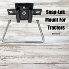 Snap-Lok mount for tractors on a wooden surface with text overlay.
