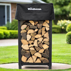 4 ft Tall x 2 ft Wide Steel Firewood Rack Woodhaven