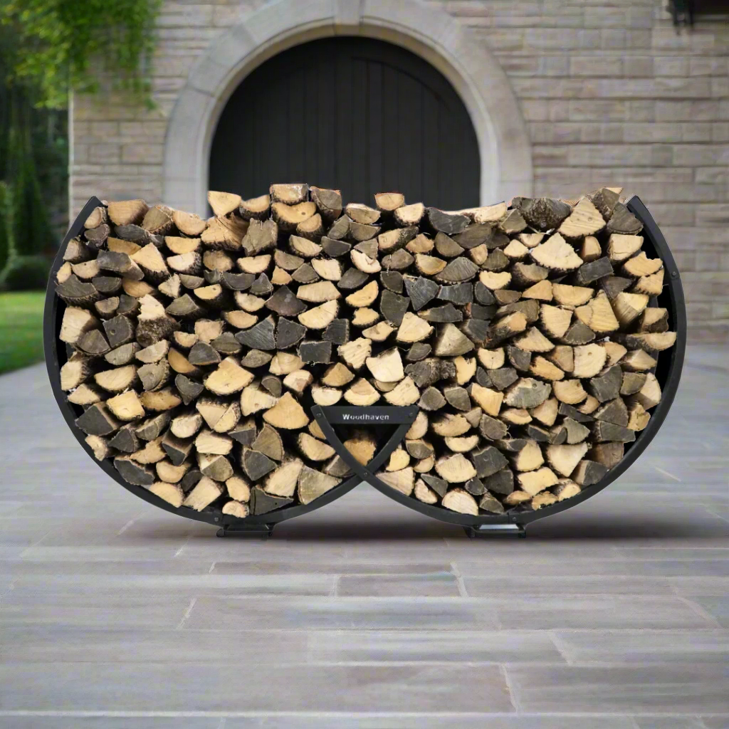 Winter Workman Firewood Rack  Curved Steel  Woodhaven