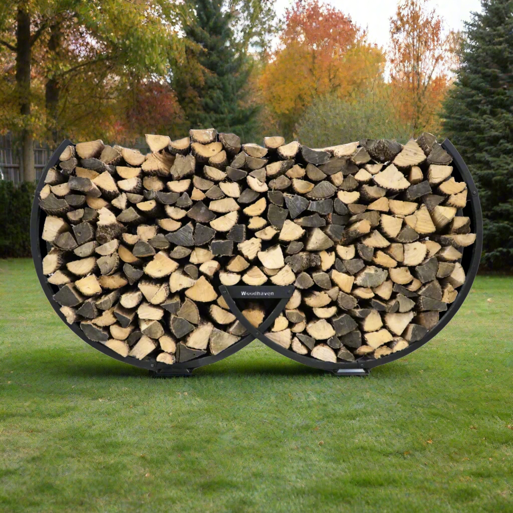 Winter Workman Firewood Rack  Curved Steel  Woodhaven