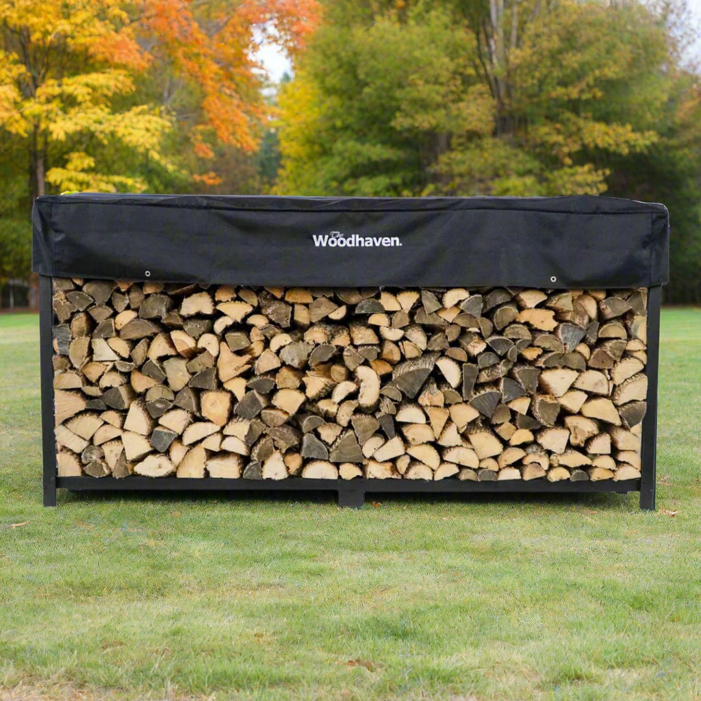 10 ft Steel Firewood Rack Holds 1/2 Cord Plus Woodhaven