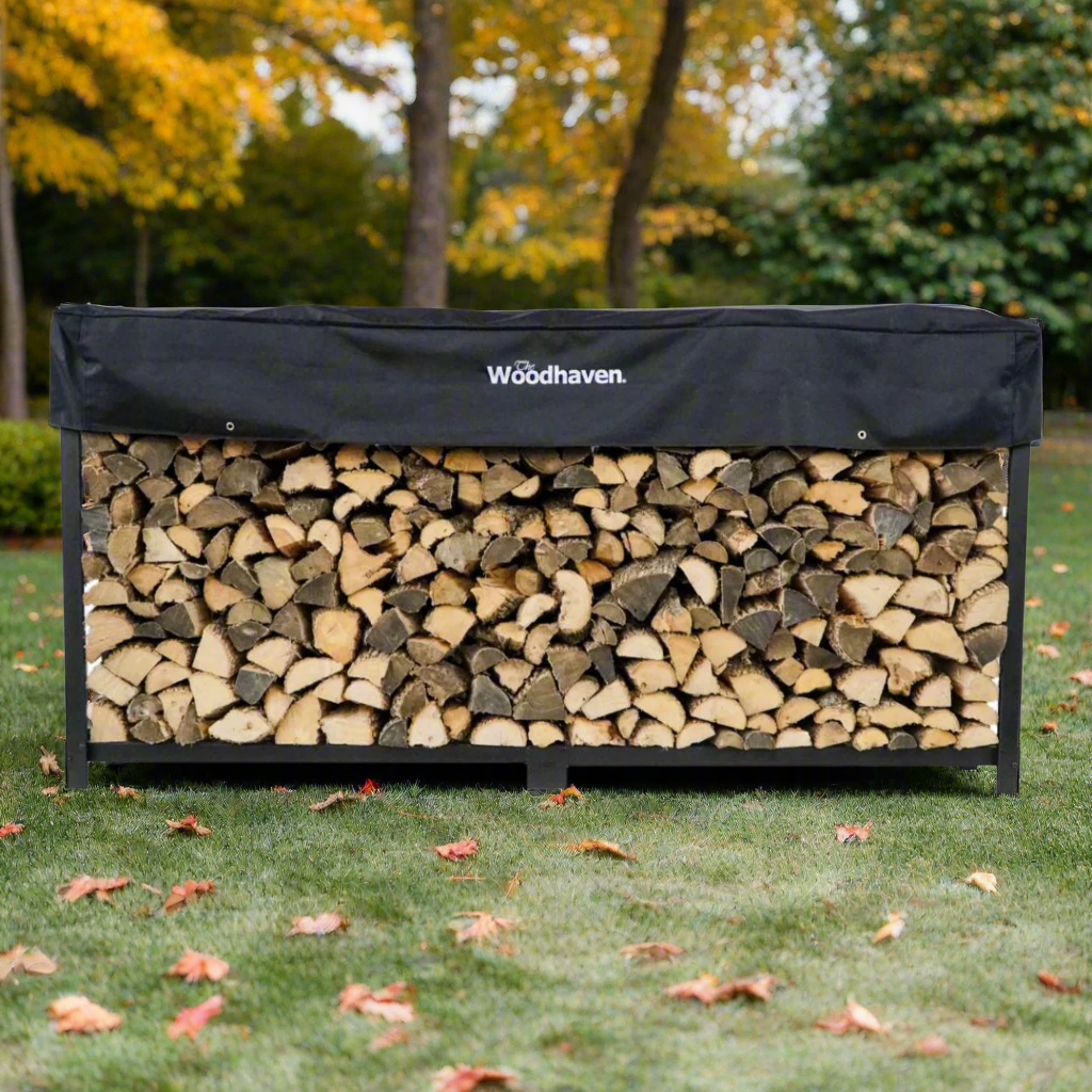 10 ft Steel Firewood Rack Holds 1/2 Cord Plus Woodhaven