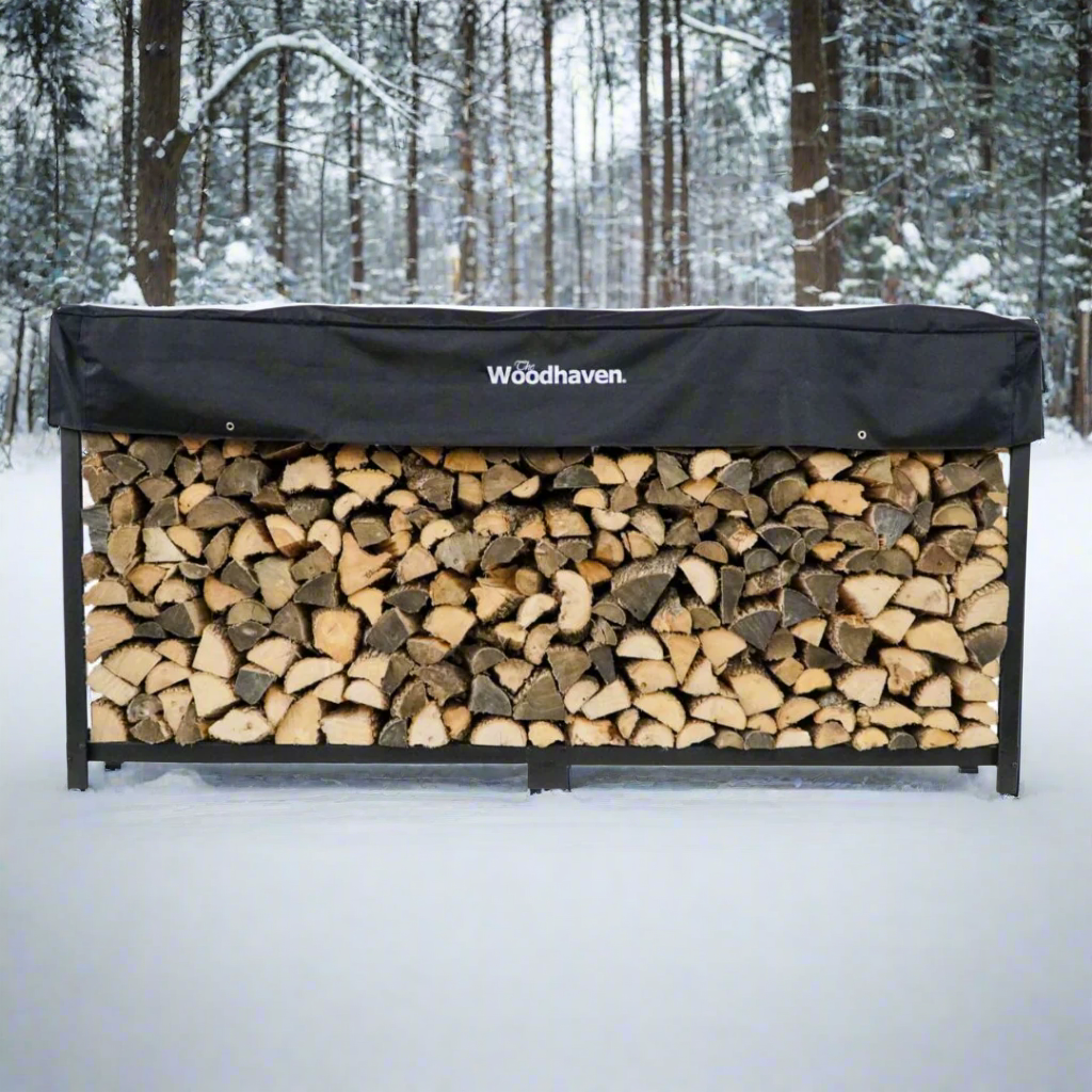 10 ft Steel Firewood Rack Holds 1/2 Cord Plus Woodhaven