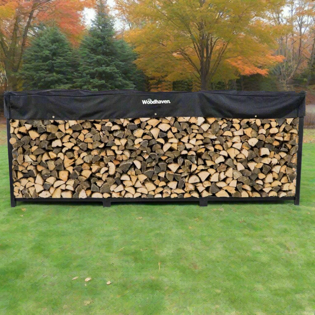 12 ft Steel Firewood Rack Holds 3/4 Cord Woodhaven