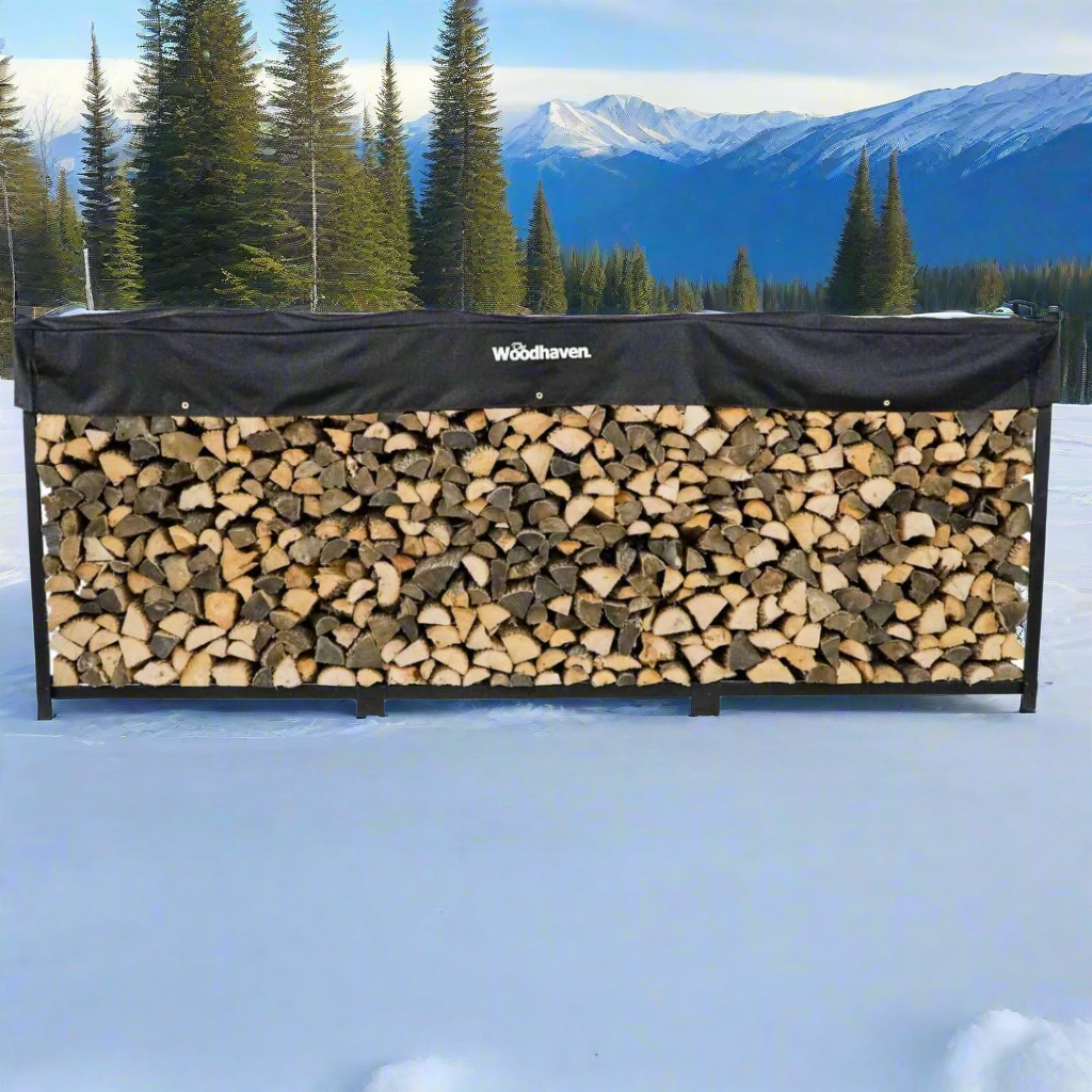 12 ft Steel Firewood Rack Holds 3/4 Cord Woodhaven