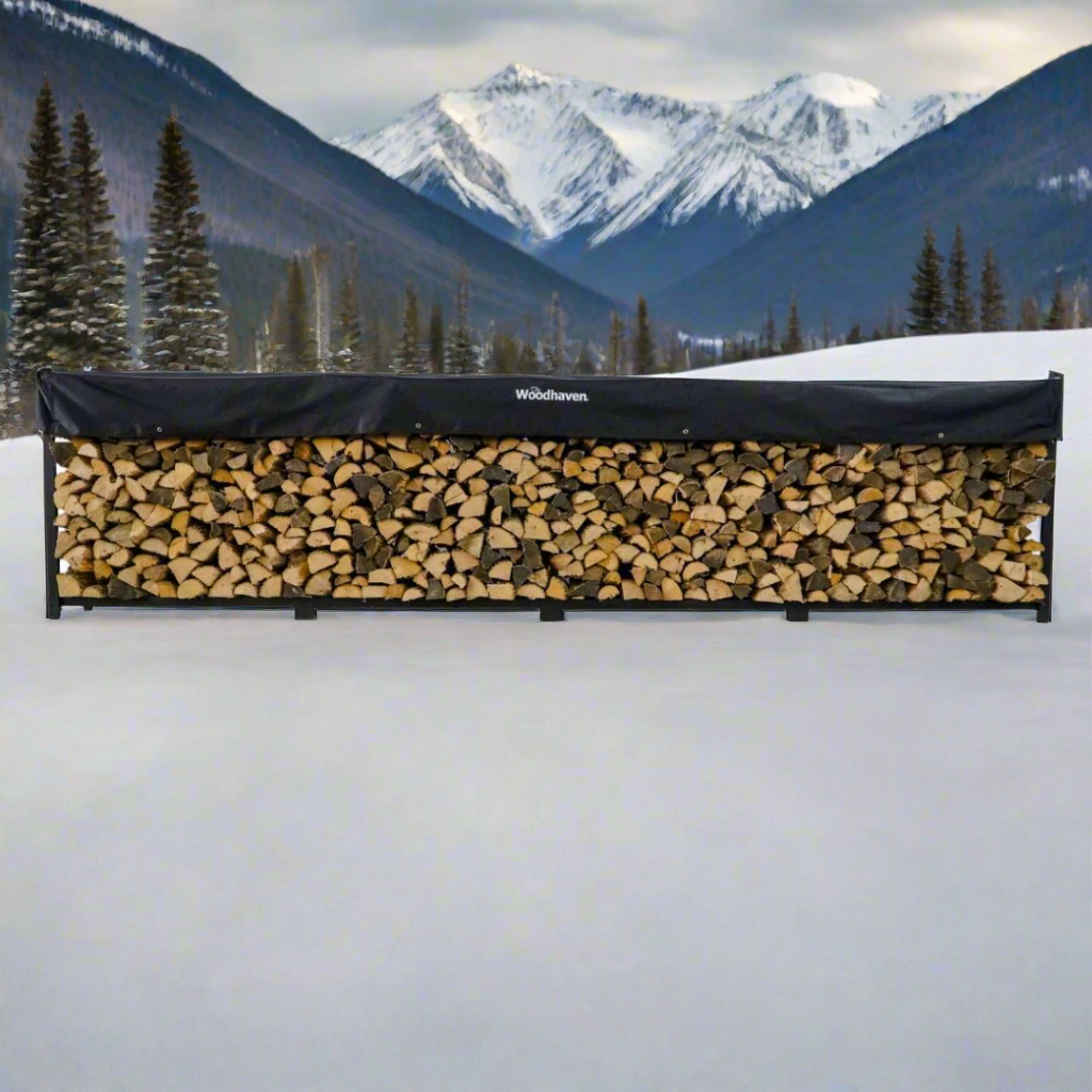 16 ft Steel Firewood Rack Holds 1 Full Cord Woodhaven