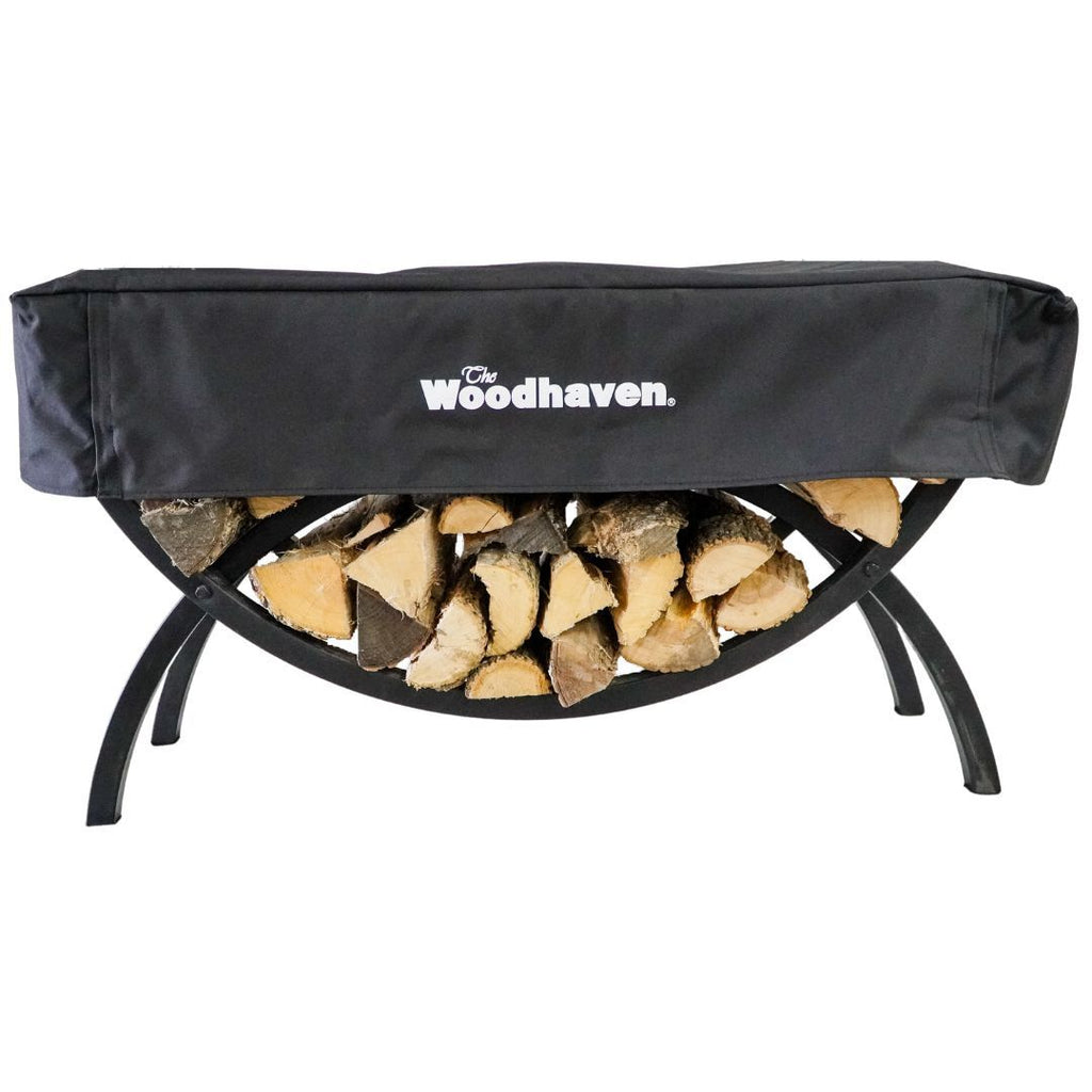 3 ft Crescent Steel Firewood Rack Black Indoor or Outdoor