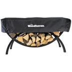 3 ft Crescent Steel Firewood Rack Black Indoor or Outdoor