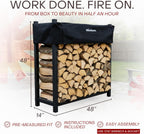 4 ft Steel Firewood Rack Holds 1/4 Cord Woodhaven