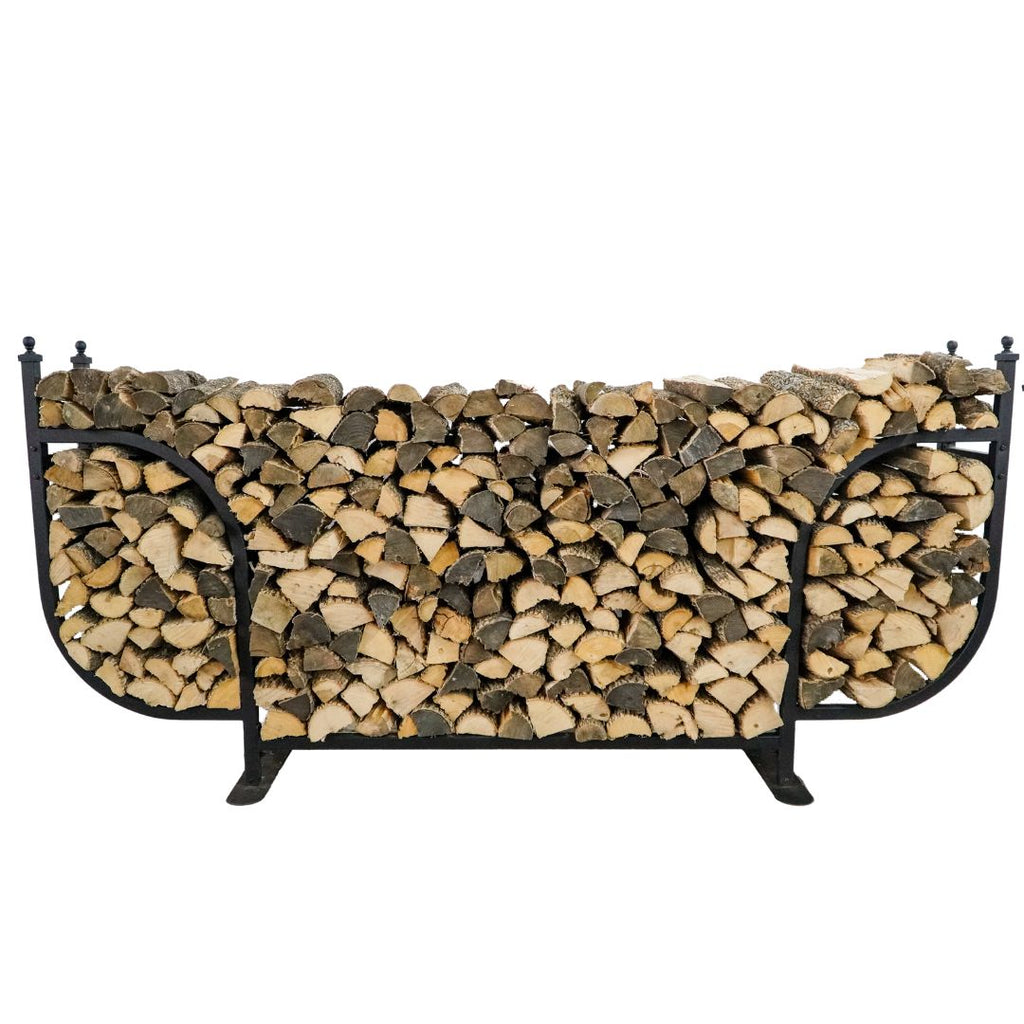 9 ft Courtyard Steel Firewood Rack with Seasoning Cover Woodhaven